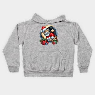 Maine Coon Cat On The Moon Christmas Kids Hoodie